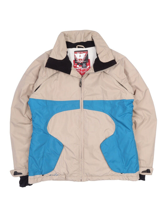 Men's Vintage OAKLEY Beige Nylon Outdoor Colorblock Ski Jacket Size L