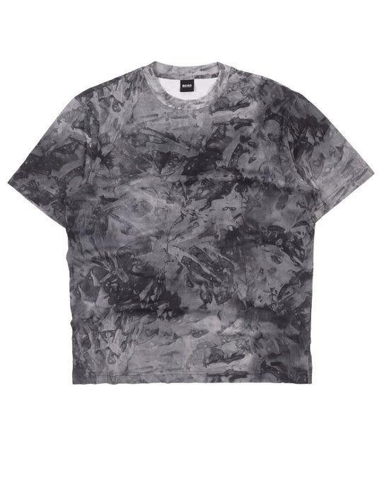 Men's HUGO BOSS Dyed Grey Cotton Logo Short Sleeve T - Shirt Size M