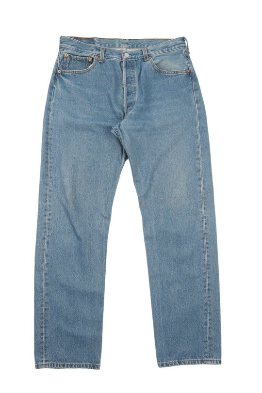 Men'S Vintage LEVI'S 501 Blue Straight Denim Jeans Size W 34 L 32