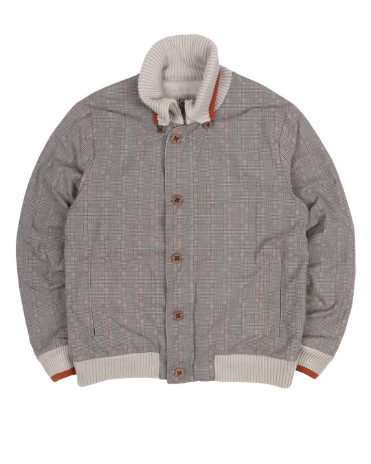 Men's HUGO BOSS Gray Check Cotton Reversible Short Jacket Size L