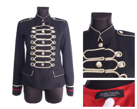 NORA BARTH Italy Black Military Majorette Jacket Size 42