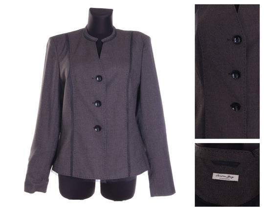 Women's CHRISTIAN BERG Brown Viscosa Blend Scoop Neck Blazer Jacket Size 40