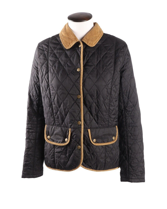 Women's BARBOUR Black Quilted Vintage Quilt Jacket Size UK 14 US 10