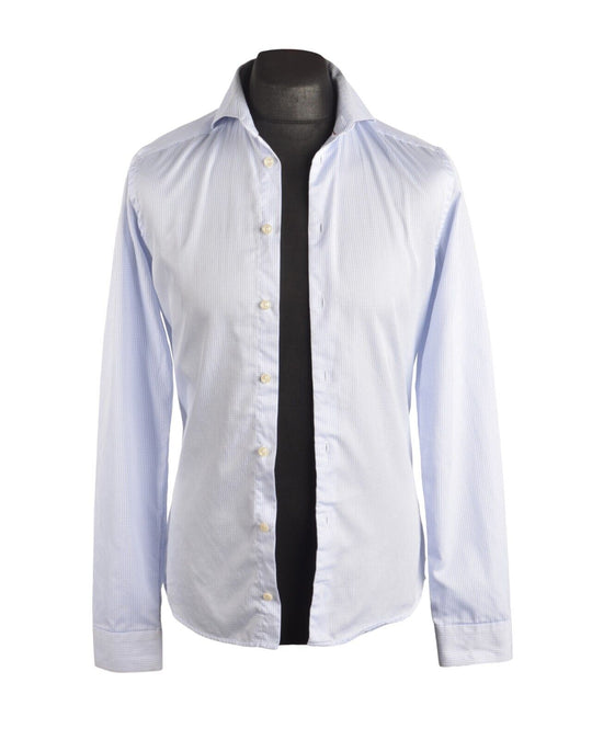 Men's ETON Blue Checkered Cotton Super Slim Shirt Size 38 / 15