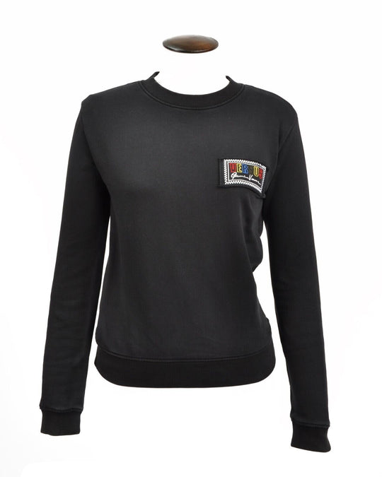 Versace Versus Sweater Black Crew Neck Long Sleeve Womens Slim Pullover Size S