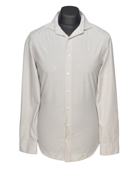 GANT Shirt Grey Embroidered Cotton Mens Button Up Size M / 40