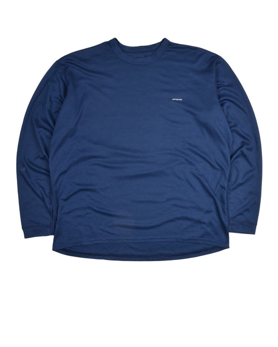 PATAGONIA Long Sleeve T Shirt Blue Logo Mens Base Layer Size L