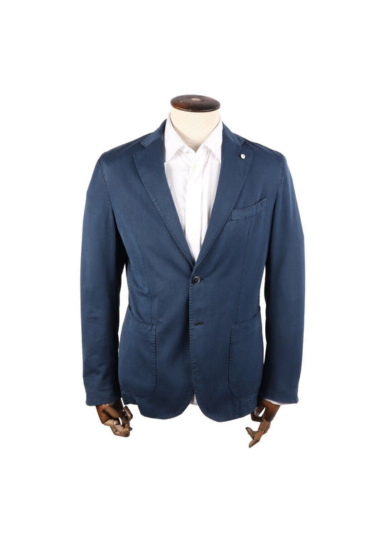 L.B.M. 1911 Sport Coat Dyed Blue Cotton Unlined Blazer Men's Size 50 IT