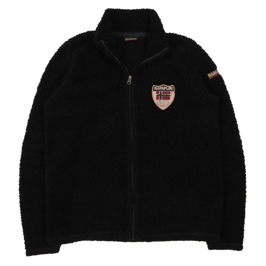 Women's NAPAPIJRI Black Full Zip Deep Pile Fleece Size XL