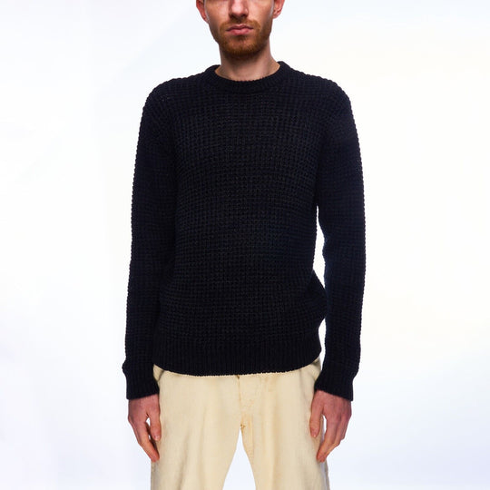 COS Sweater Black Cotton Men's Crew Neck Knit Jumper Size S