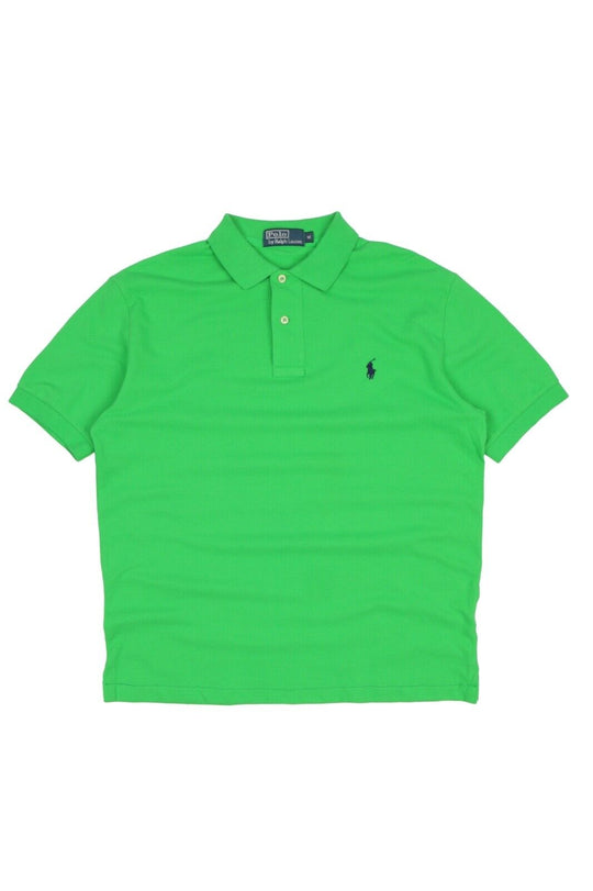 Men's POLO RALPH LAUREN Green Pique Cotton Polo Shirt Size M