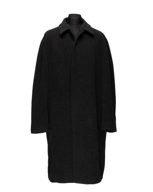 HUGO BOSS Spirit Long Coat Black Wool Mens Jacket Size 54 IT