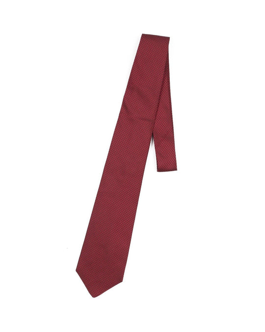 KITON NAPOLI Tie Red / Brown Silk Houndstooth Paisley Men's  7 Fold Necktie