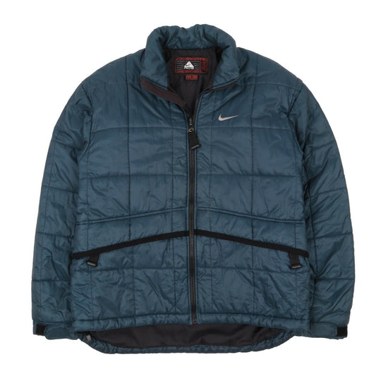 Men's NIKE ACG Blue Quilted Paded Full Zip Jacket Size M