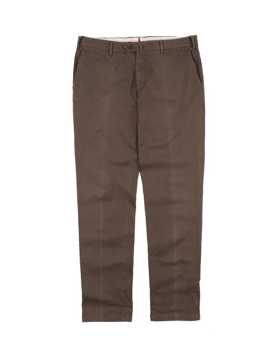LORO PIANA Pants Olive Green Cotton Men's Trousers Size 52 IT