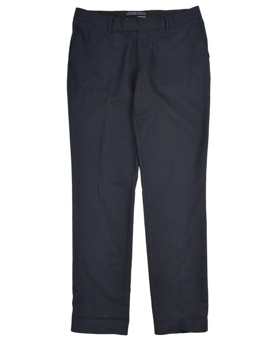 THE KOOPLES Dress Pants Blue Check Wool Mens Straight Leg Trousers Size 52 R
