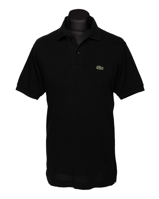 LACOSTE Polo Shirt Black Pique Cotton Mens Size 4 / M