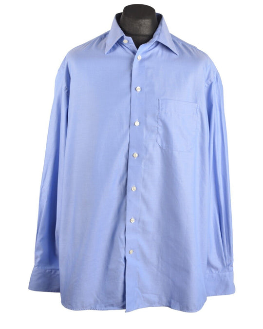 Men's ETON Blue Cotton Classic Shirt Size 45 / 17