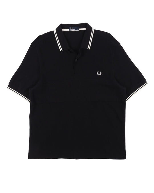 FRED PERRY Polo Shirt Black Short Sleeve Mens T-Shirt Size L