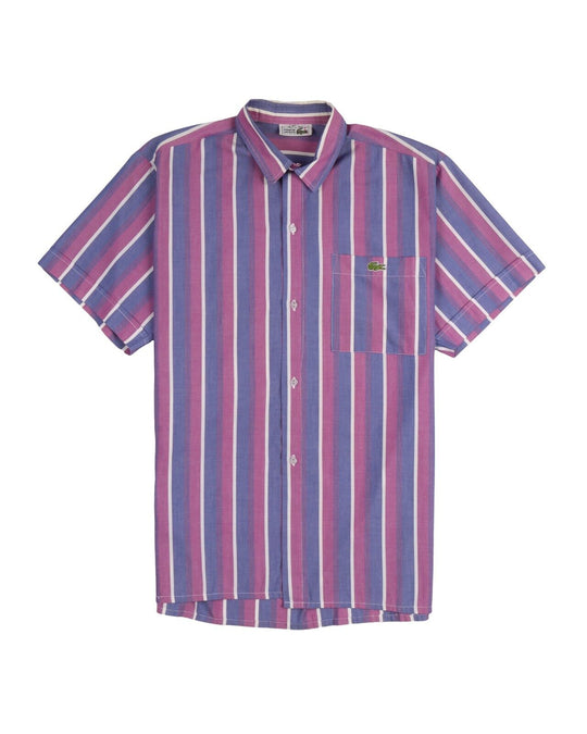 Vintage LACOSTE Shirt Multicolor Striped Men's Short Sleeve Size XL