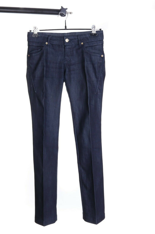 Women's VJC VERSACE Jeans COUTURE Vtg Dark Blue Slim Denim Jeans Size W 28 L 31