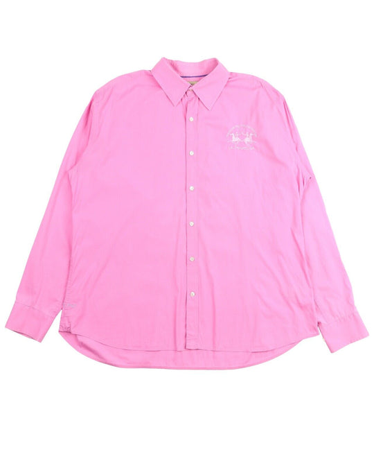 LA MARTINA Shirt Pink Cotton Men's Slim Fit Button Up Size 3XL