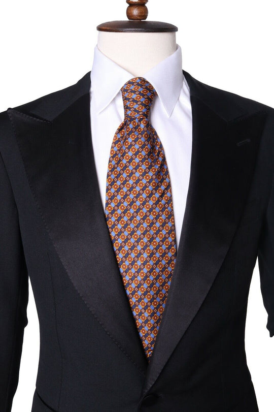 Men's YVES SAINT LAURENT Vintage 100% Silk Geometric Pattern Tie Necktie
