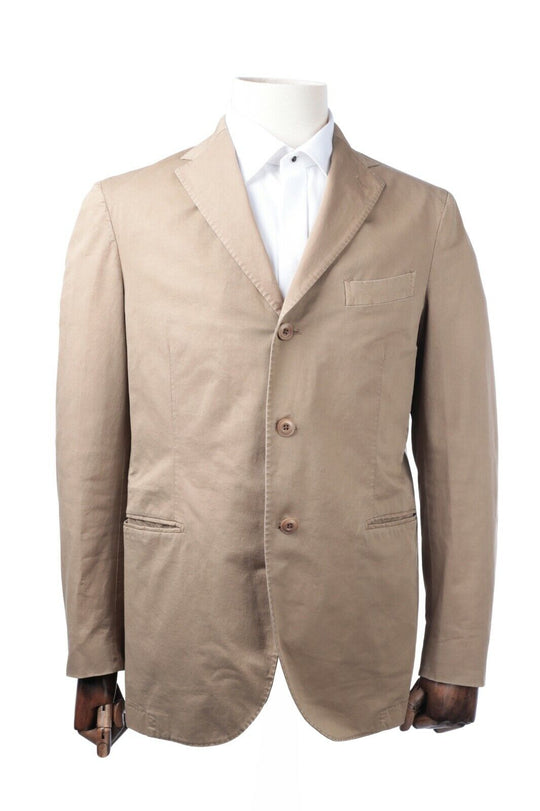 Men's BOGLIOLI Milano Beige Linen Cotton Blazer Sport Coat Size IT 50 UK 40