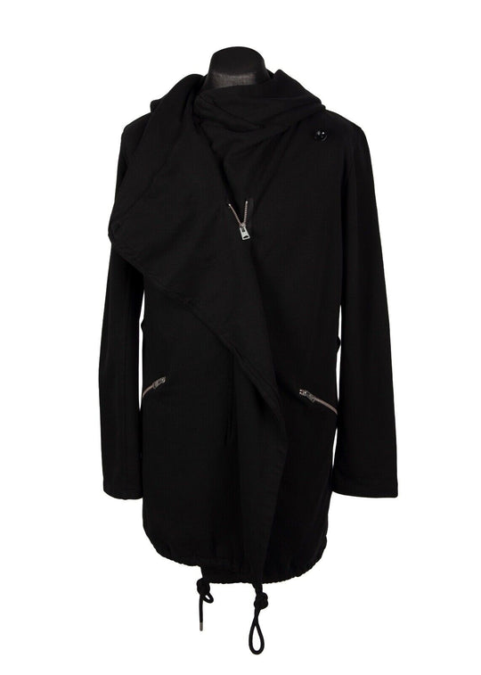 ALLSAINTS Full Zip Long Hoodie Black Cotton Womens Jumper Size S