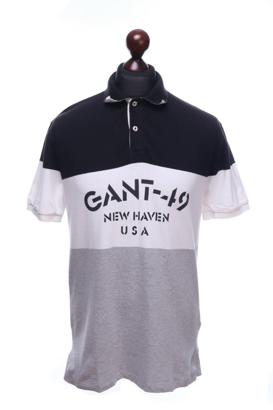 GANT Grey Pique Cotton Short Sleeve Logo Polo Shirt Size L