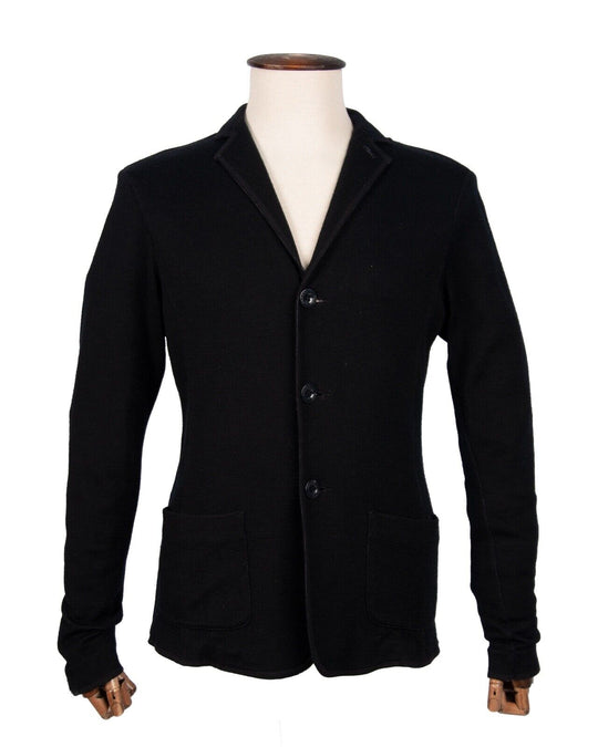 ARMANI JEANS Unlined Blazer Black Wool Men's Knitted Jacket Size XL EU
