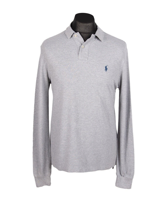 POLO RALPH LAUREN Polo Shirt Gray Cotton Men's Custom Fit Size M