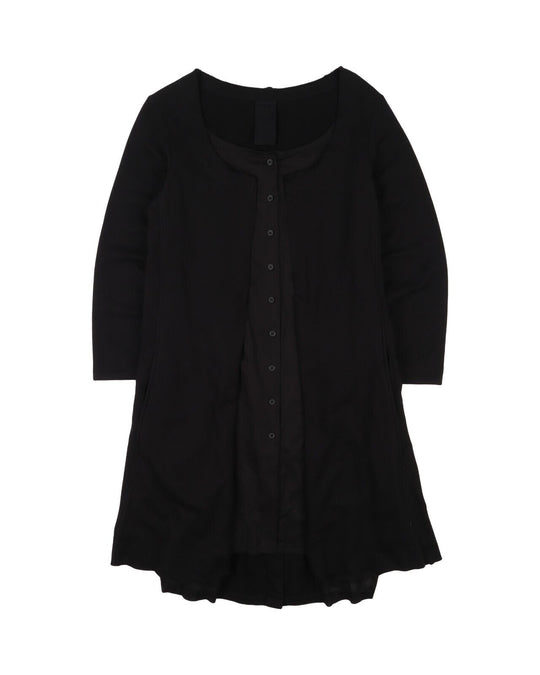 RUNDHOLZ Black Label Dress Coat Black Double Layer Cotton Womens Size M