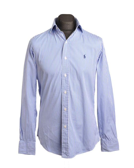 POLO RALPH LAUREN Regent Shirt Blue Striped Men's  Custom Fit Size 15 / 38