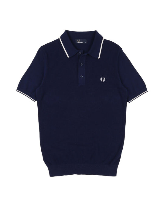 FRED PERRY Polo Blue Pique Cotton Men's T-Shirt Size M