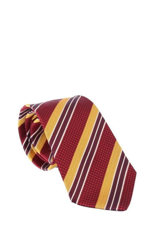 Men's ETRO 100% Silk Bordo Multicolor Striped Tie Necktie