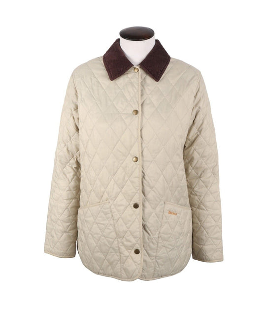 BARBOUR Shaped Liddesdale Jacket Beige Summer Quilt Women's Size UK 10 US 6