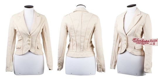 Women's ALLSAINTS Beige Linen Blend Blazer Vada Jacket Size 8