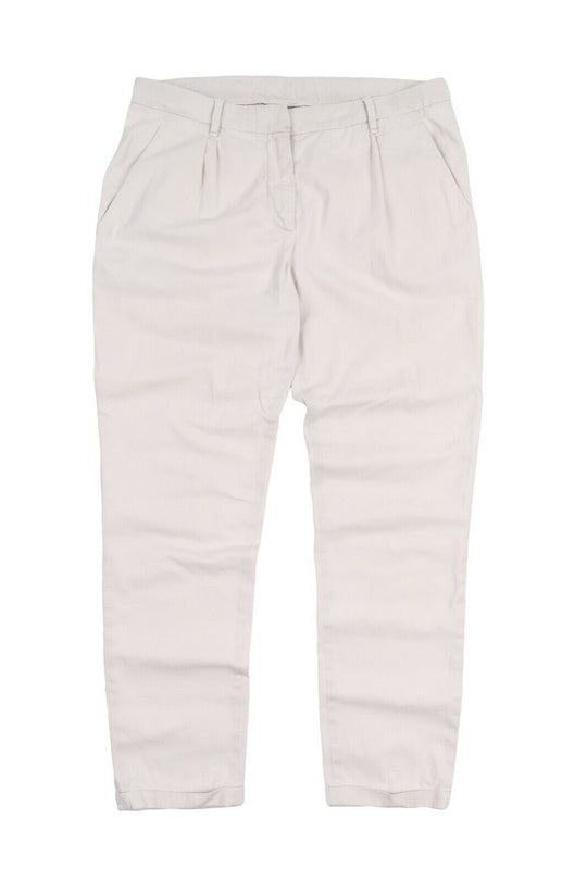 Women's BRUNELLO CUCINELLI Light Grey Chino Pants Size IT 42 US 6