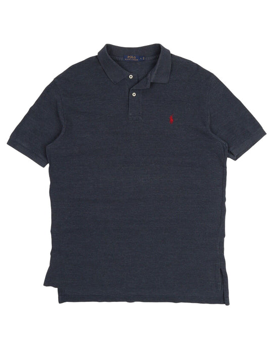 Men's POLO RALPH LAUREN Dark Gray Pique Cotton Polo Shirt Size L