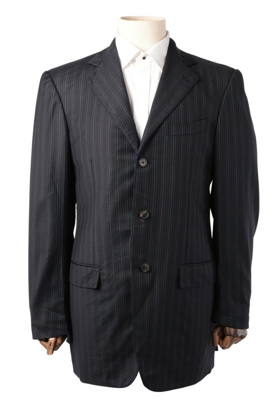Men's ERMENEGILDO ZEGNA COUTURE Navy Stripe Wool Suit Jacket Size UK 40 IT 50