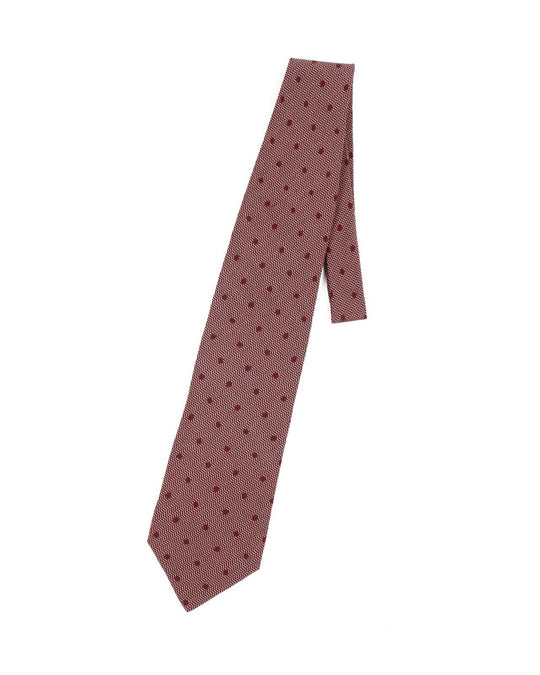 Vintage GIORGIO ARMANI Tie Red Pattern Silk Men's Woven Necktie