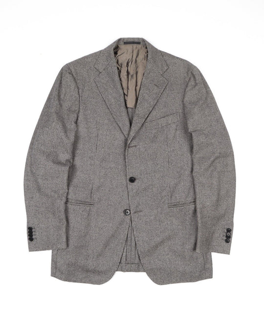 Boglioli Sartoria Jacket Black 100% Wool Houndstooth Mens Blazer Coat Size 48