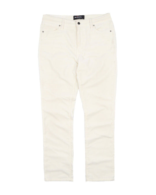 KITON Napoli Trousers Velour Off White Cotton Pants Men's Size 44 IT