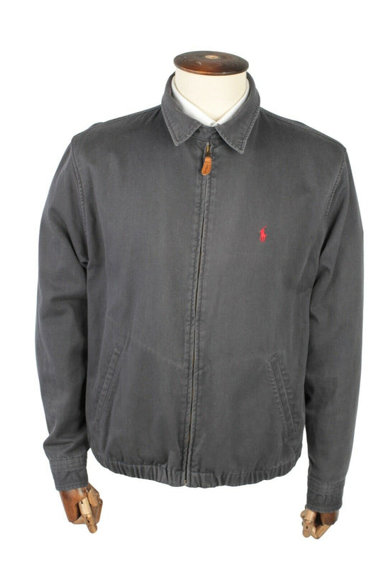 Men's Vintage POLO RALPH LAUREN Navy Blue Unlined Cotton Casual Jacket Size L