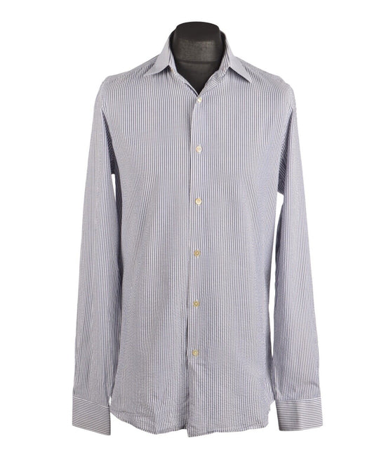 Men's PAUL SMITH Soho Striped Seersucker Cotton Summer Shirt Size 15.5 "