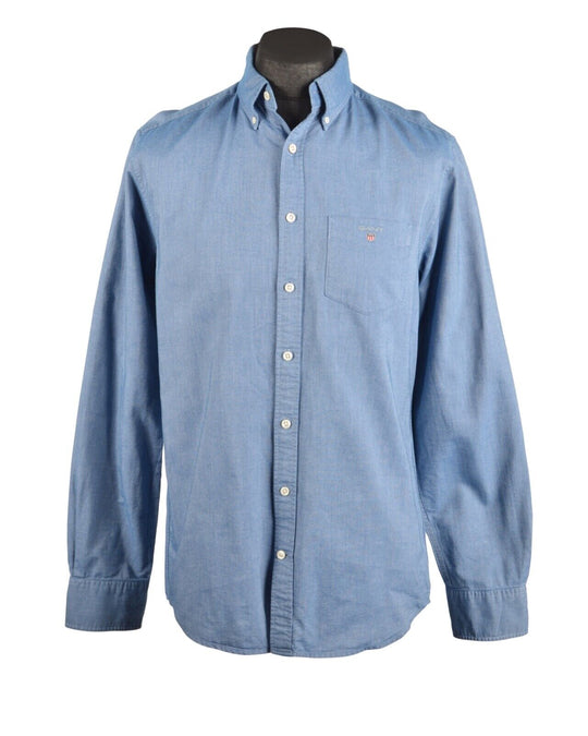 GANT The Oxford Blue Solid Men's Cotton Shirt Size M