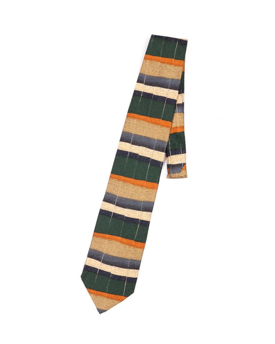 ERMENEGILDO ZEGNA Tie Necktie Multicolor Striped 100% Silk