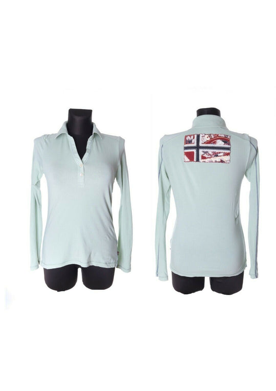 Women's NAPAPIJRI Mint Cotton Long Sleeve T-Shirt Size s