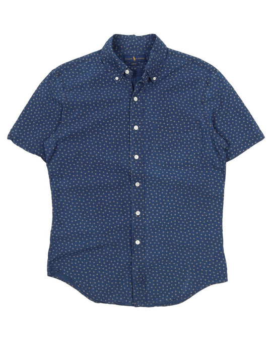 Men's RALPH LAUREN Blue Star Pattern Cotton Shirt Size S